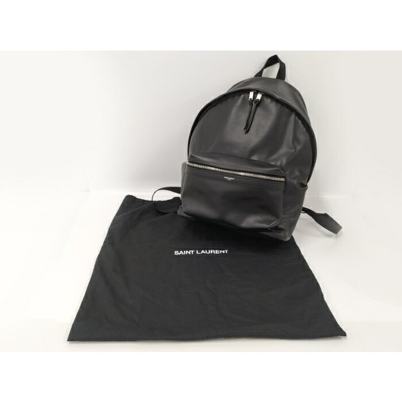 Saint Laurent City Leather Backpack Black - Picture 10 of 10